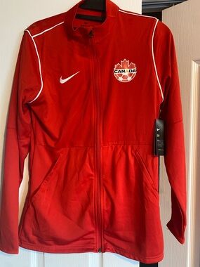 Nike Red Canada Soccer Track Jacket with White Piping